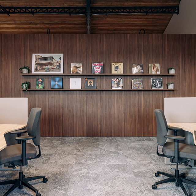 Clicwall wall panels in office - sustainable wall panels